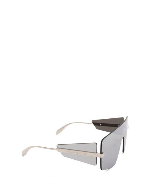 Alexander McQueen Gray Aviator Sunglasses for men
