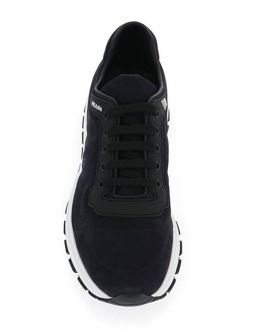 prax 01 leather and technical fabric sneakers
