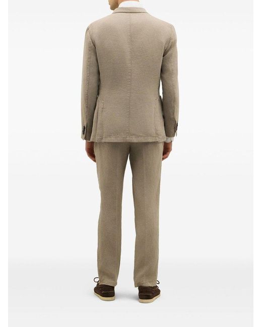 Boglioli Natural Linen Double-Breasted Suit for men