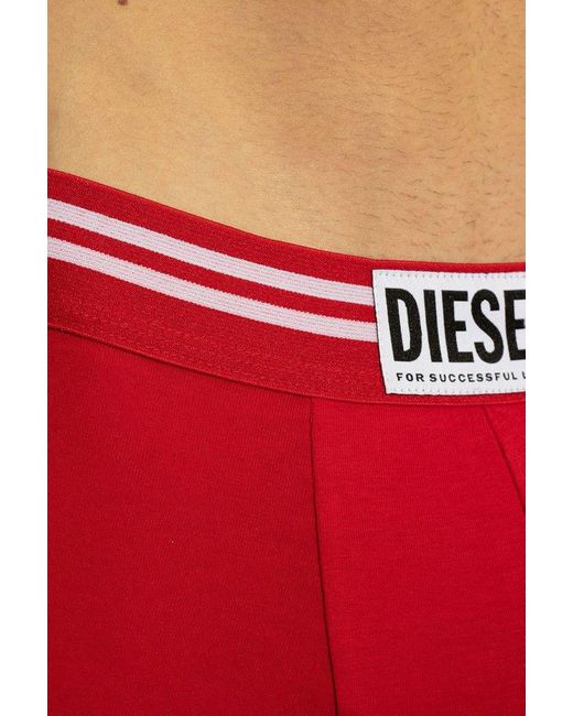 DIESEL Red 'umbx-damien' Boxers With Logo, for men