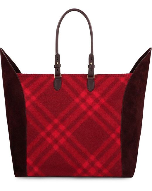 Burberry Red Extra Large Shield Tote