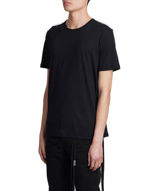 Ann Demeulemeester Black Short-sleeved Crewneck T-shirt for men