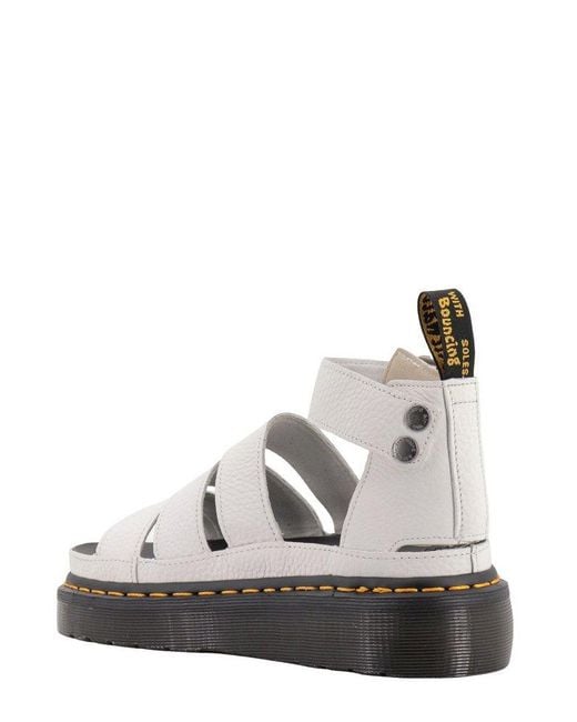Dr. Martens Clarissa 2 Quad Leather Platform Sandals in White