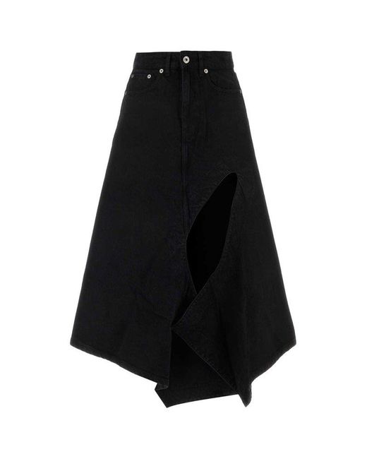 Y. Project Black Cut Out Denim Skirt