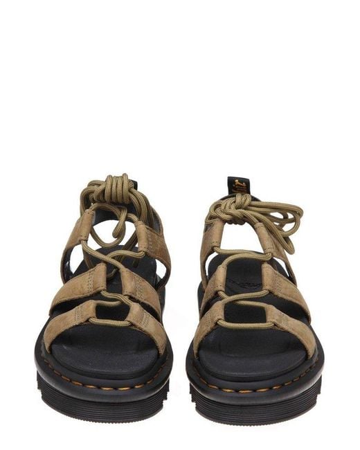 Dr. Martens Black Nartilla Suede Gladiator Sandals