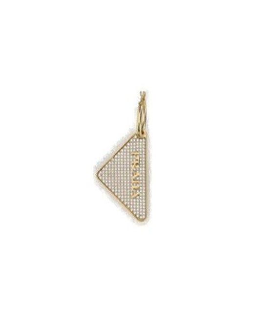 Prada Metallic Logo Crystal-embellished Left Earring