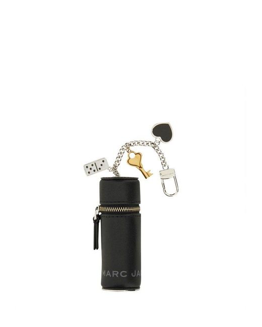 Marc Jacobs White The Lipstick Case Charm Keychain