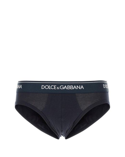 Dolce & Gabbana Black Set Of Two Logo Waistband Briefs for men