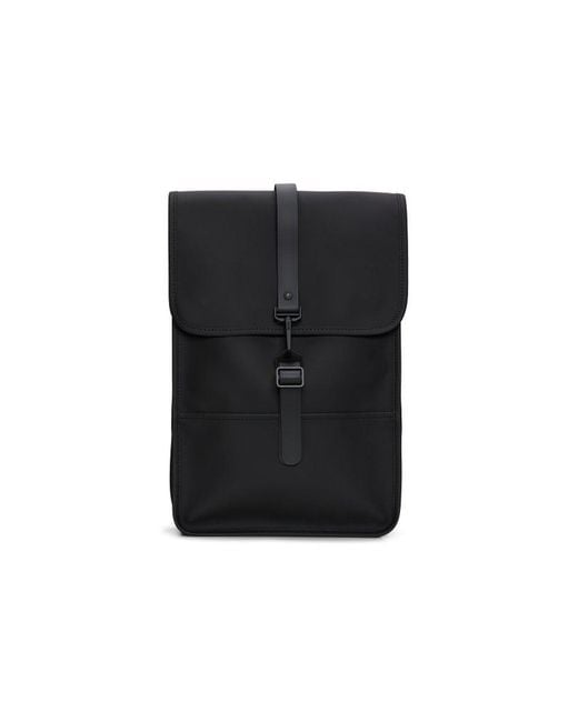 Rains Black Classic Buckle Backpack for men