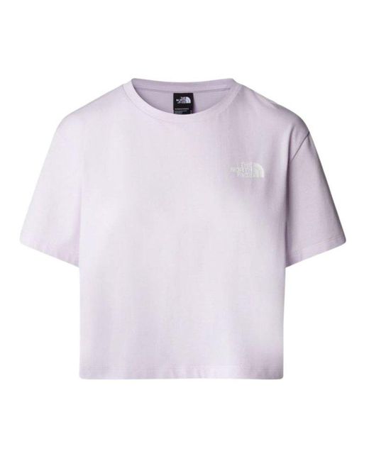 The North Face Pink Logo Printed Cropped T-shirt