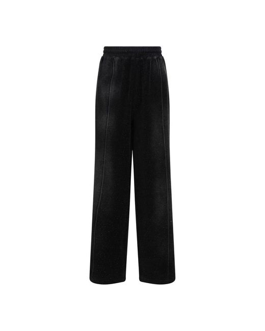 Alexander Wang Black Distressed Velour Sweatpants