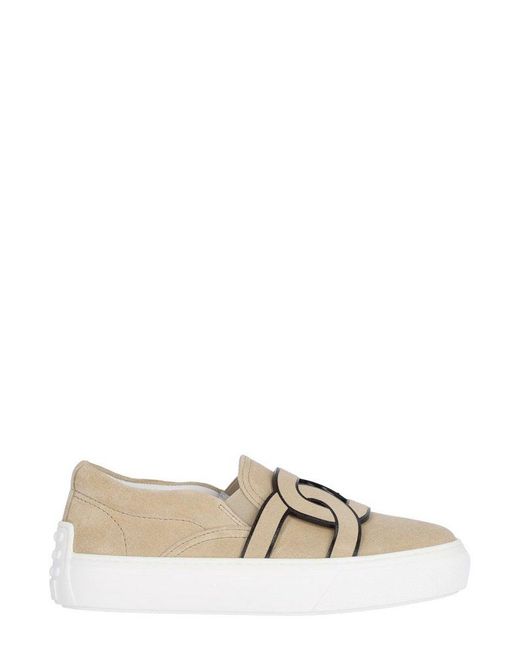 Tod's Natural Kate Round Toe Slip-on Sneakers for men