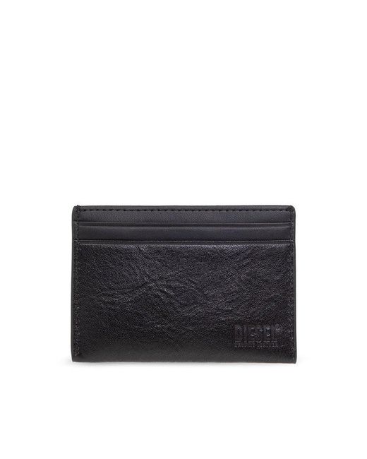 DIESEL Logo Debossed Card Holder in Black Lyst