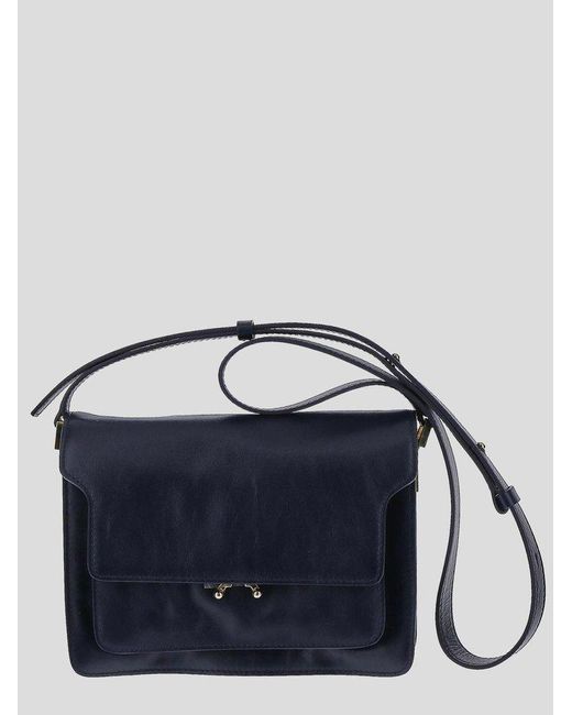 Marni Trunk Soft Medium Shoulder Bag - Blue