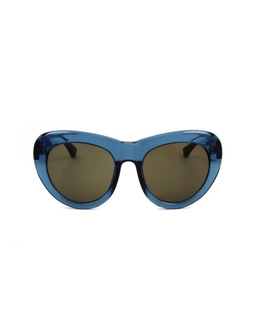 Linda Farrow Blue X Dries Van Noten Cat Eye Frame Sunglasses
