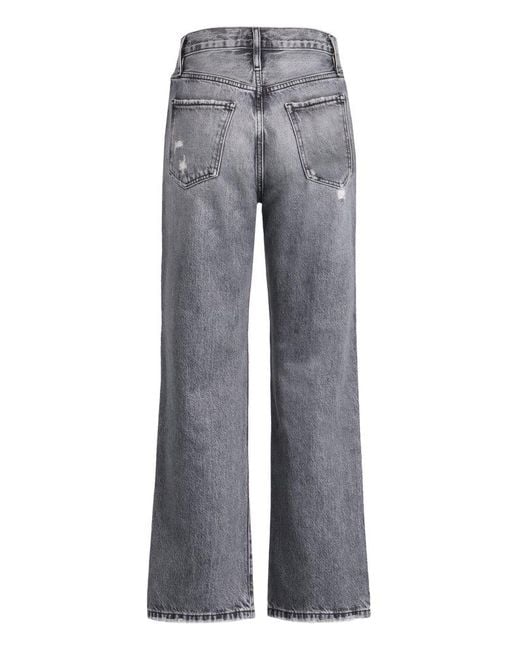 FRAME Gray Le Jane Distressed Cropped Jeans