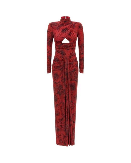【関税込 * Elisabetta Franchi 】Red Carpet ドレス Elisabetta Franchi pleated lurex jersey dress with belt for
