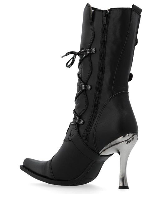 Vetements Black X New Rock Pointed Toe Heeled Boots