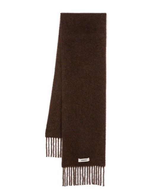 Jacquemus Brown Fringed Scarf