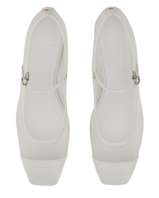 Aeyde White Aeyde Uma Square Toe Mary Jane Flats