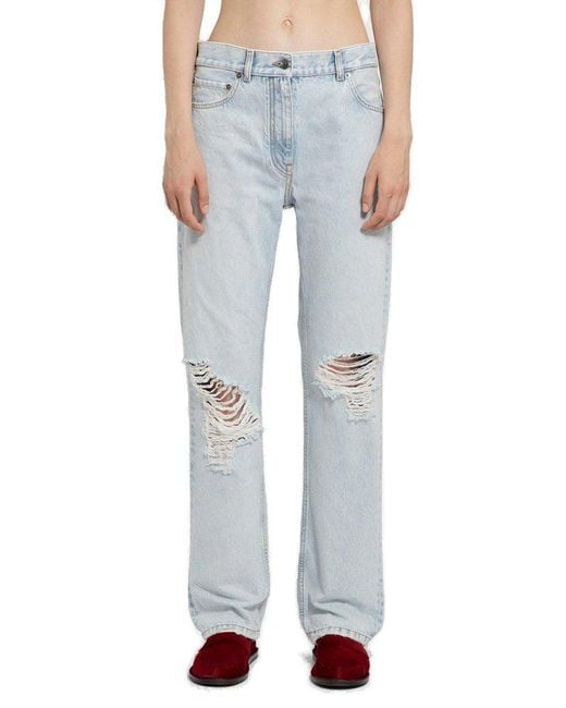 The Row Blue Distressed Burty Jeans