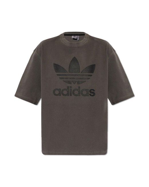Adidas Originals Gray T-shirt With Logo,