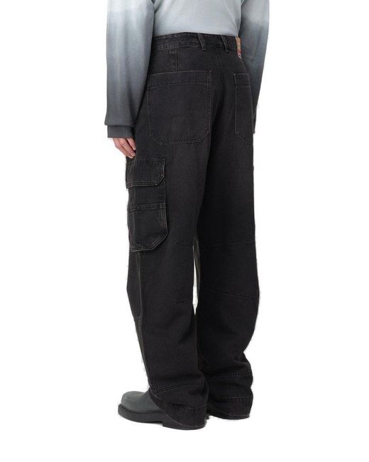 DIESEL Black D-fish Straight Jeans for men