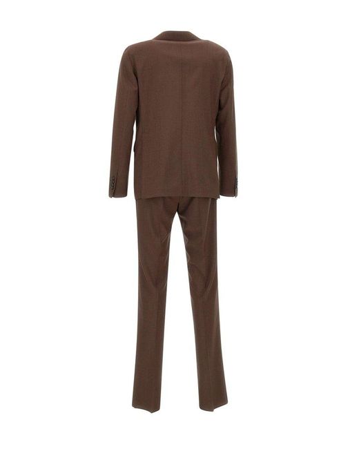 Tagliatore Brown Single-Breasted Tailored Suit for men