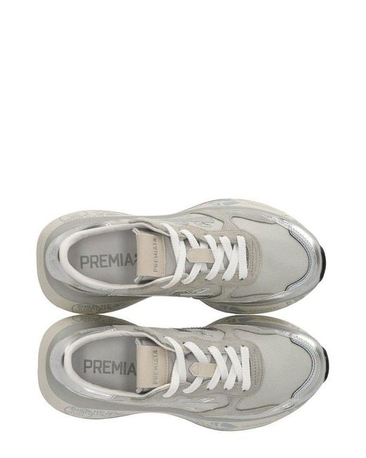 Premiata Gray Lauryn Lace-Up Sneakers
