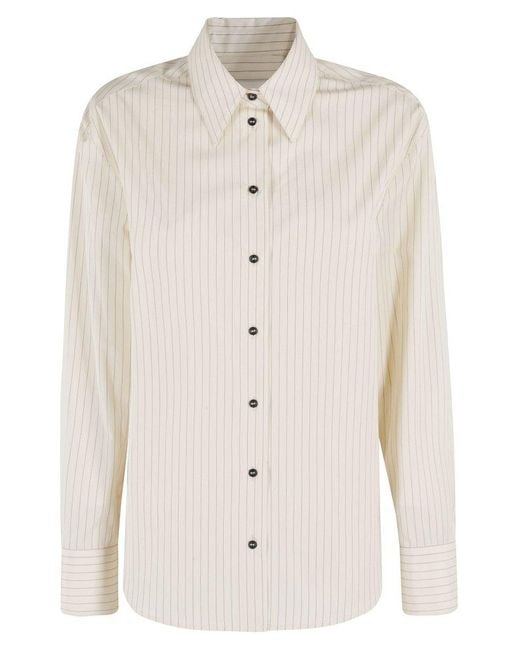 Loulou de Saison Natural Striped Long Sleeve Top