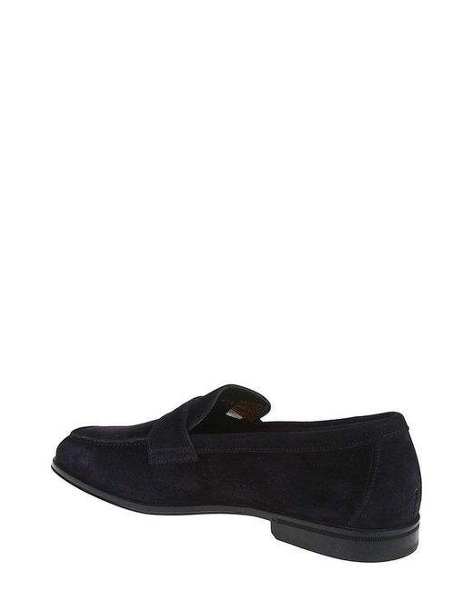 Doucal's Black Classic Slip-On Loafers for men