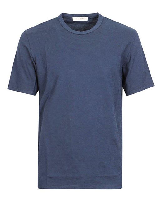 Tela Genova Blue Short Sleeved Crewneck T-shirt for men