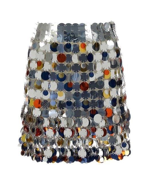 Rabanne Multicolor Chainmail High-waisted Mini Skirt