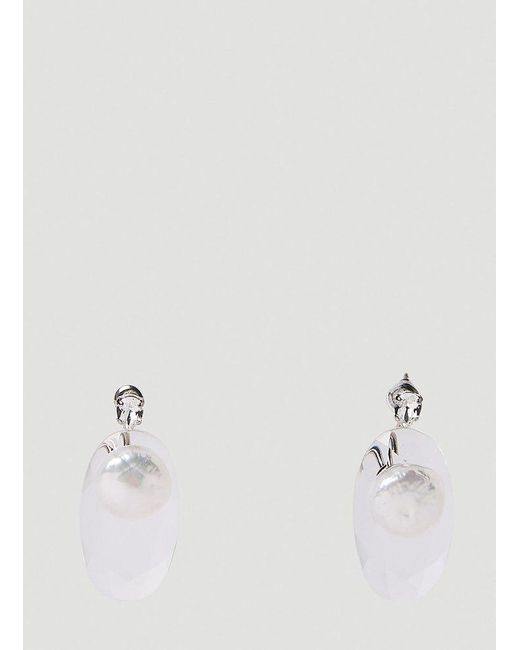 Simone Rocha White Embellished Trapped Earrings