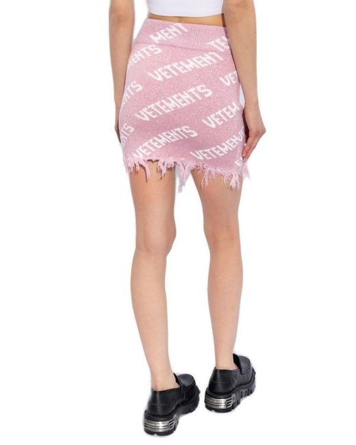 Vetements Pink Skirt With Logo,