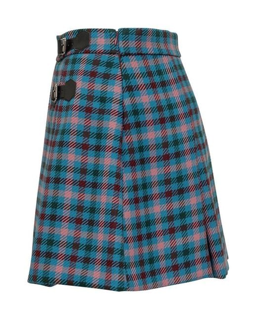 Semicouture Blue Pleated Wrap Skirt