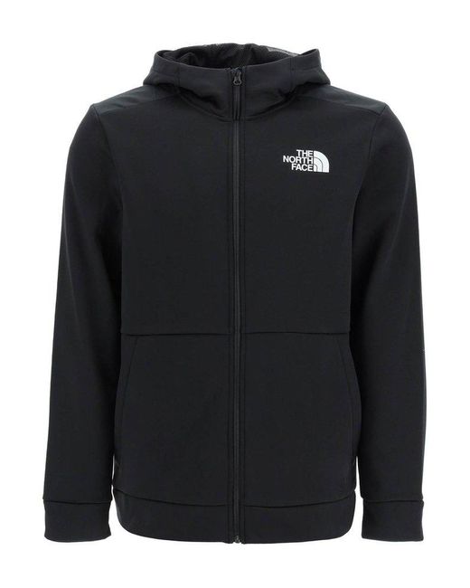 The North Face Zip-up Hooded Fleece Jacket in Black for Men | Lyst