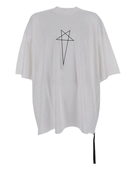 Rick Owens Gray Tommy Star Printed Oversized T-shirt for men