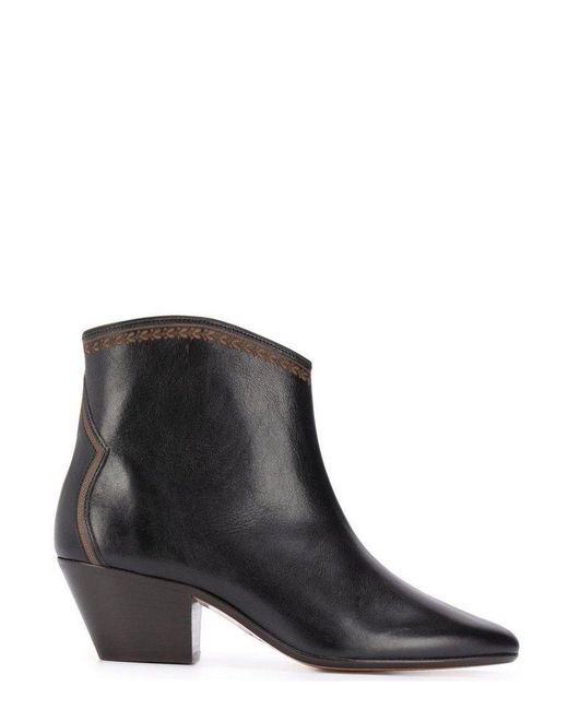 Isabel Marant Dacken Pointed-toe Ankle Boots in Black | Lyst