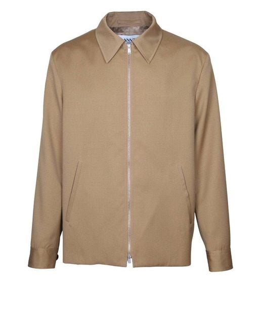 Lanvin Natural Wool Jacket With Zip Color for men