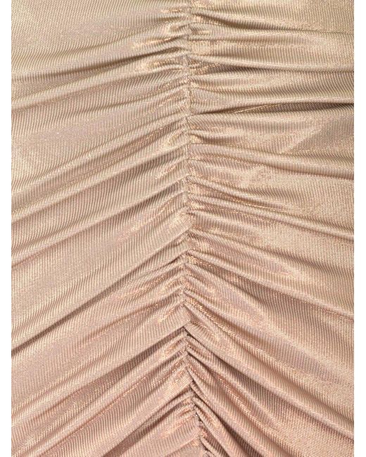 Rick Owens Natural Metallic Stretch Viscose Miniskirt