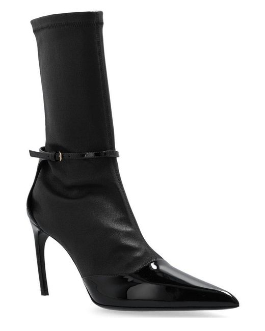 Ferragamo Black Pointed Toe Ankle Boots