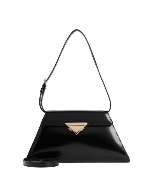 Prada Black Triangle-logo Leather Shoulder Bag