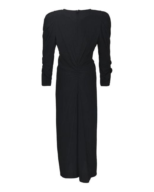 Isabel Marant Black Albini V-neck Midi Dress