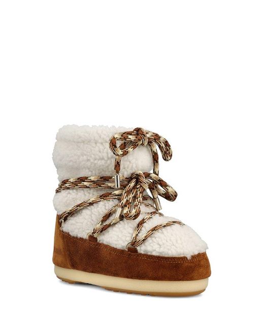 Moon Boot Brown Icon Low-top Shearling Boots