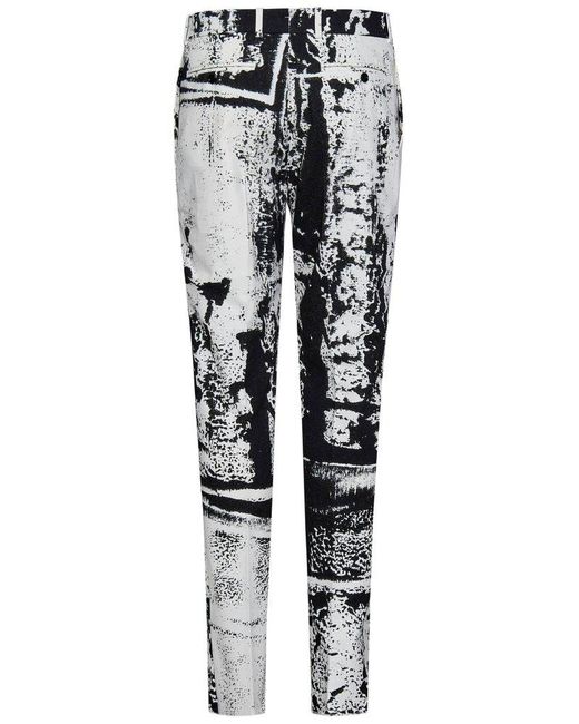 Alexander McQueen White Fold Print Workwear Pants for men