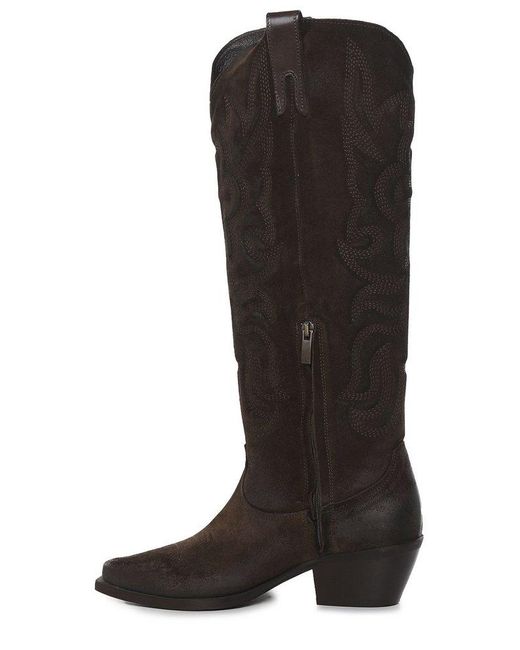 METISSE Brown Knee-Length Texan Boots