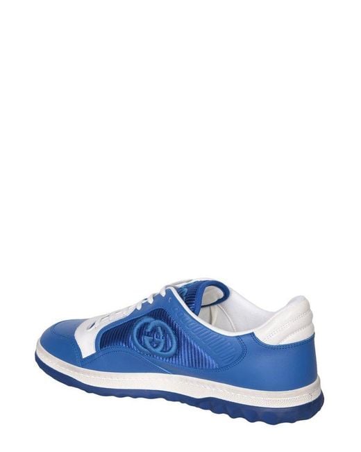 Gucci Blue Logo Embroidered Low-top Sneakers for men