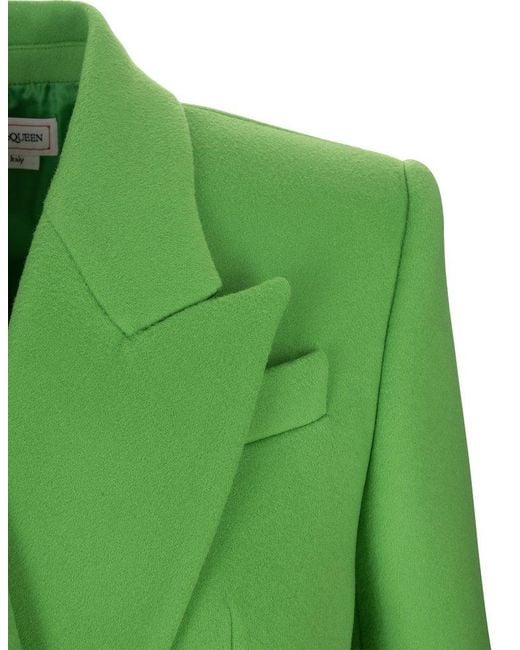 Alexander McQueen Green Belt-detailed Long Coat