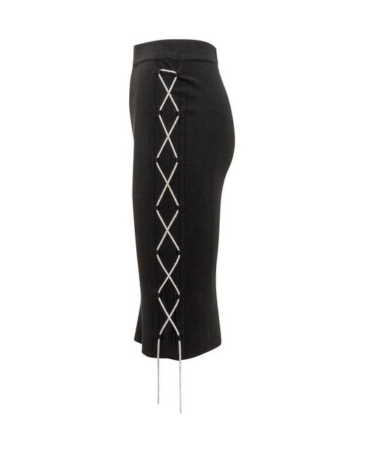 GIUSEPPE DI MORABITO Black High-waist Lace-detailed Skirt